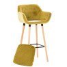 Taburete Grant Tapizado En Terciopelo Amarillo