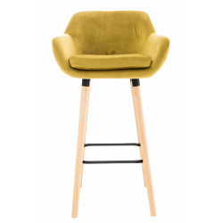 Taburete Grant Tapizado En Terciopelo Amarillo
