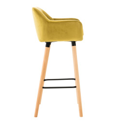 Taburete Grant Tapizado En Terciopelo Amarillo