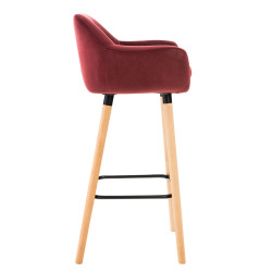 Taburete Grant Tapizado En Terciopelo Rojo