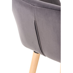 Taburete Grant Tapizado En Terciopelo Gris