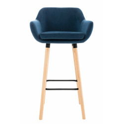 Taburete Grant Tapizado En Terciopelo Azul