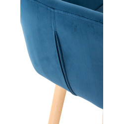 Taburete Grant Tapizado En Terciopelo Azul