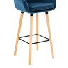 Taburete Grant Tapizado En Terciopelo Azul