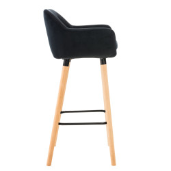 Taburete Grant Tapizado En Terciopelo Negro