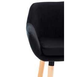 Taburete Grant Tapizado En Terciopelo Negro
