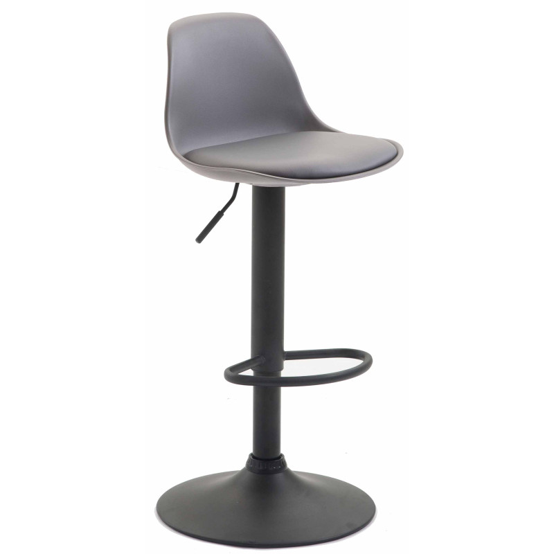 Taburete Kiel Estructura de Plástico & Asiento de Polipiel Negro,Gris