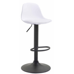 Taburete Kiel Estructura de Plástico & Asiento de Polipiel Negro,Blanco