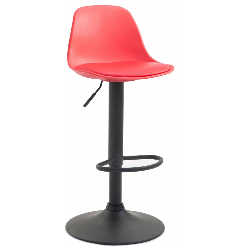 Taburete Kiel Estructura de Plástico & Asiento de Polipiel Negro,Rojo
