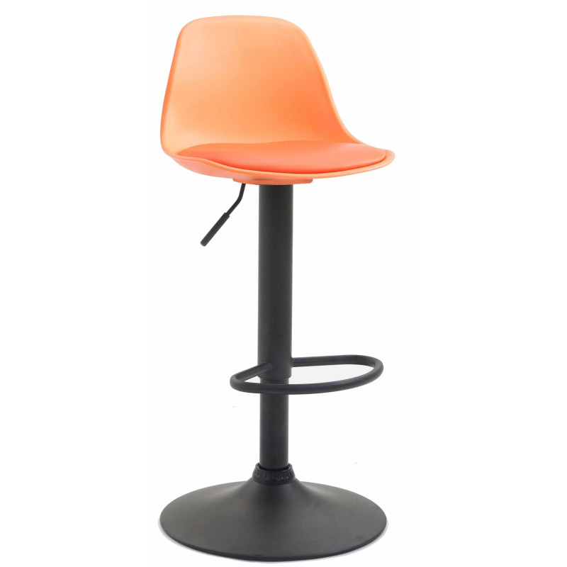 Taburete Kiel Estructura de Plástico & Asiento de Polipiel Negro,Naranja