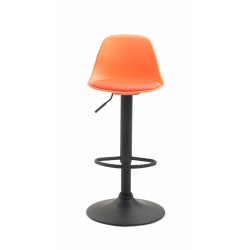 Taburete Kiel Estructura de Plástico & Asiento de Polipiel Negro,Naranja