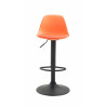 Taburete Kiel Estructura de Plástico & Asiento de Polipiel Negro,Naranja
