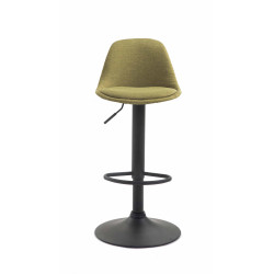 Taburete Kiel Tapizado En Tela Negro,Verde