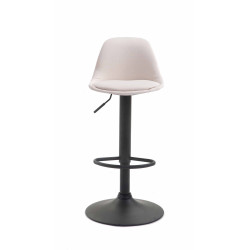 Taburete Kiel Tapizado En Tela Negro,Crema