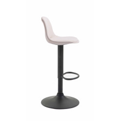 Taburete Kiel Tapizado En Tela Negro,Crema