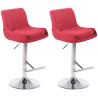 Set de 2 Taburetes Club en Tela Rojo