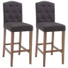 Set 2x Taburetes de Bar Louise en Tela Gris oscuro,Antiguo claro