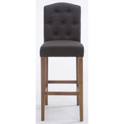 Set 2x Taburetes de Bar Louise en Tela Gris oscuro,Antiguo claro