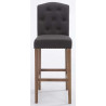 Set 2x Taburetes de Bar Louise en Tela Gris oscuro,Antiguo claro