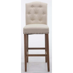 Set 2x Taburetes de Bar Louise en Tela Crema,Antiguo claro