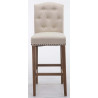 Set 2x Taburetes de Bar Louise en Tela Crema,Antiguo claro