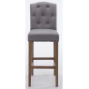Set 2x Taburetes de Bar Louise en Tela Gris claro,Antiguo claro