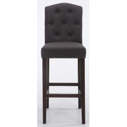 Set 2x Taburetes de Bar Louise en Tela Gris oscuro,Antiguo