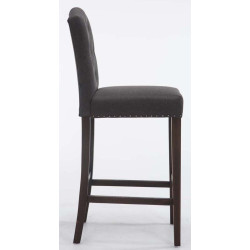 Set 2x Taburetes de Bar Louise en Tela Gris oscuro,Antiguo