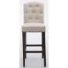 Set 2x Taburetes de Bar Louise en Tela Crema,Antiguo