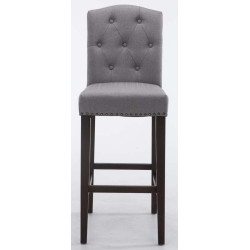 Set 2x Taburetes de Bar Louise en Tela Gris claro,Antiguo