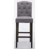 Set 2x Taburetes de Bar Louise en Tela Gris claro,Antiguo