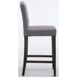 Set 2x Taburetes de Bar Louise en Tela Gris claro,Antiguo