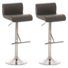 Set 2 Taburetes California en Cuero PU Gris