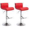 Set 2 Taburetes California en Cuero PU Rojo