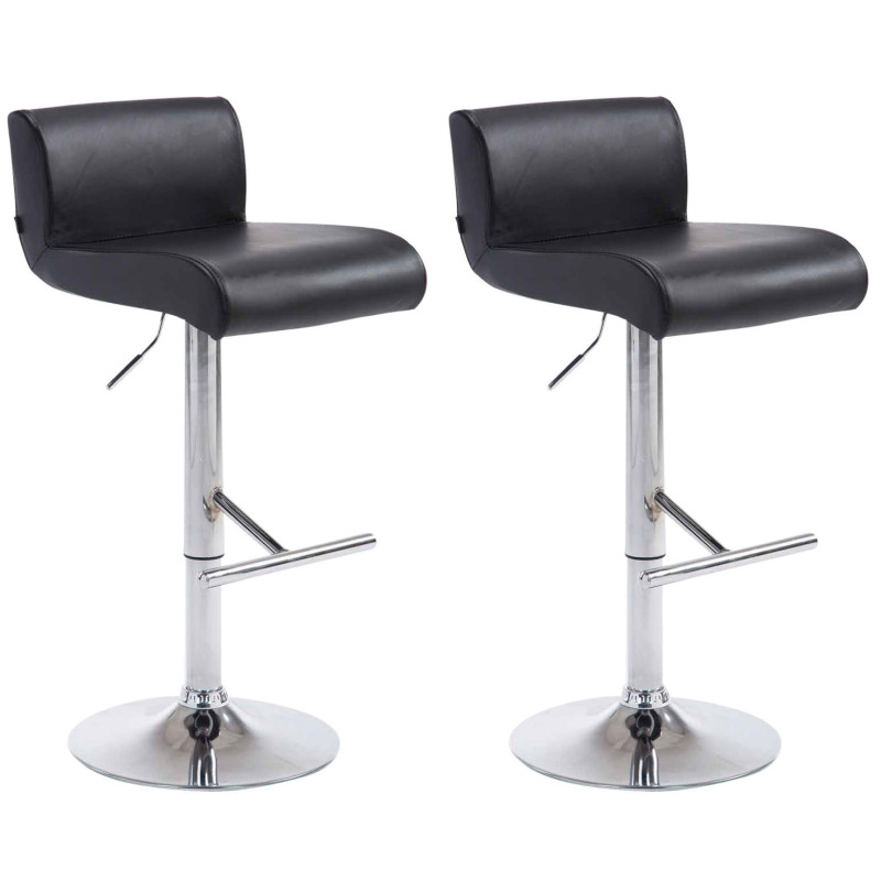 Set 2 Taburetes California en Cuero PU Negro