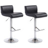 Set 2 Taburetes California en Cuero PU Negro