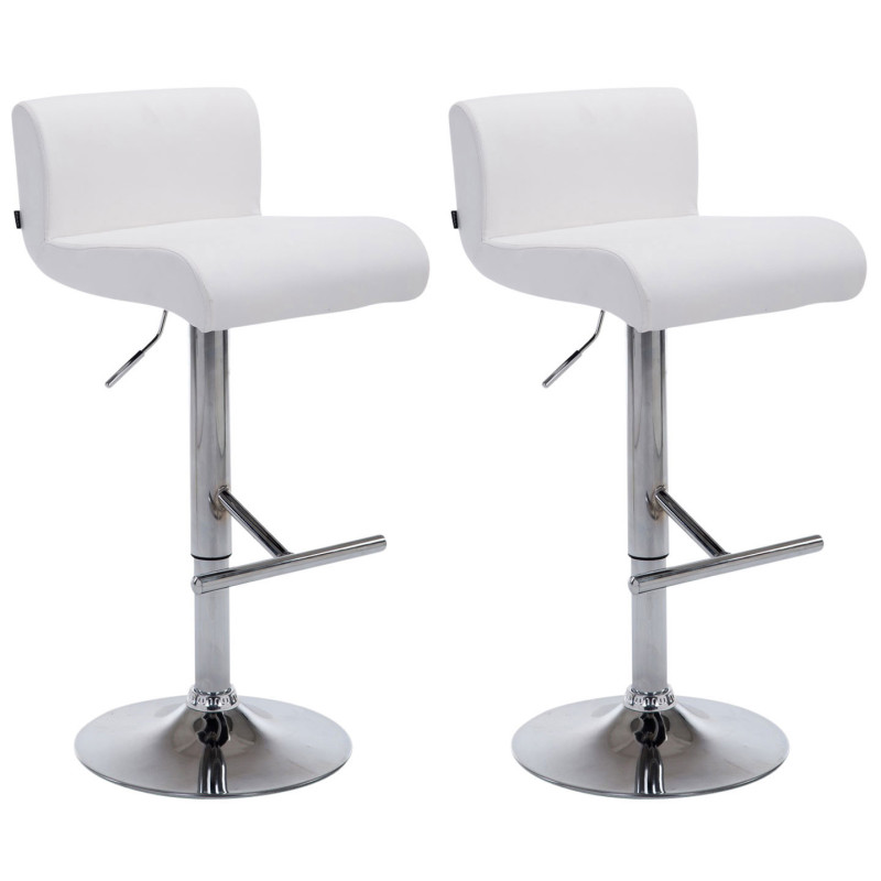 Set 2 Taburetes California en Cuero PU Blanco
