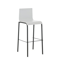 Taburete Avola Asiento de Madera & Base de Metal Negro Blanco mate