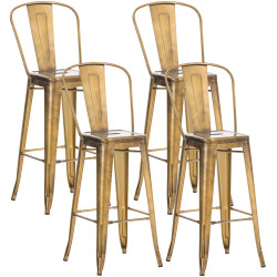 Set De 4 Taburetes De Bar...