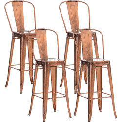 Set De 4 Taburetes De Bar...