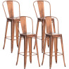 Set De 4 Taburetes De Bar Aiden Cobre