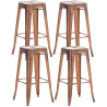 Set De 4 Taburetes Joshua Cobre