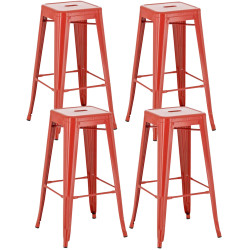 Set De 4 Taburetes Joshua Rojo