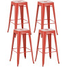 Set De 4 Taburetes Joshua Rojo