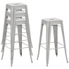 Set De 4 Taburetes Joshua Plateado