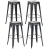 Set De 4 Taburetes Joshua Negro