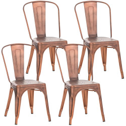 Set De 4 Sillas Apilables...