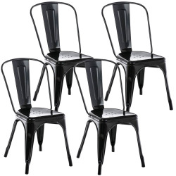 Set De 4 Sillas Apilables...