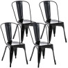 Set De 4 Sillas Apilables Benedikt Negro