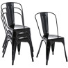 Set De 4 Sillas Apilables Benedikt Negro